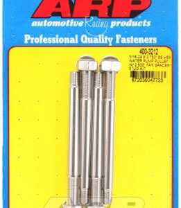 arp 5/16 24x3.750 ss hex wp pulley w/ 2.500" fan spcr stud