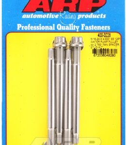 arp 5/16 24x4.000 ss 12pt wp pulley w/ 2.750" fan spcr stud