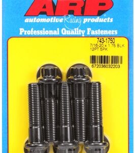 arp "7/16"" 20 x 1.750 12pt black oxide bolts" (5pcs)