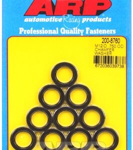 arp chamfer washer m12 id 0.750 od black 10 pack