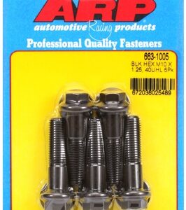 arp m10 x 1.25 x 40 hex black oxide bolts (5pcs)