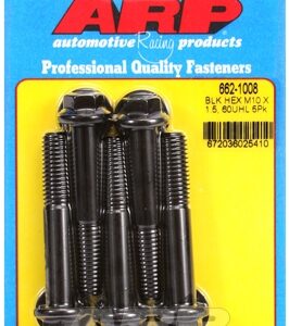 arp m10 x 1.50 x 60 hex black oxide bolts (5pcs)