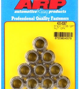 arp m12 x 1.00 ss 12pt nut kit (10pcs) stainless