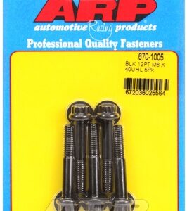 arp m6 x 1.00 x 40 12pt black oxide bolts (5pcs)