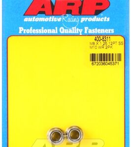 arp m8 x 1.25 (m10 wr) ss 12pt nut kit