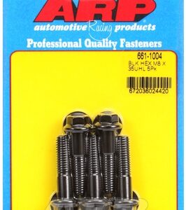 arp m8 x 1.25 x 35 hex black oxide bolts (5pcs)