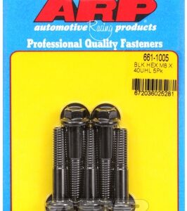arp m8 x 1.25 x 40 hex black oxide bolts (5pcs)