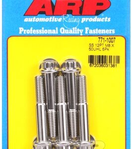 arp m8 x 1.25 x 50 12pt ss bolts (5pcs)