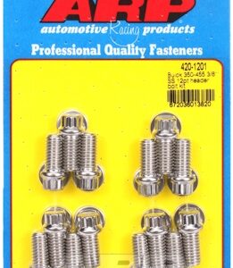 "buick 350 455 3/8"" ss 12pt header bolt kit"