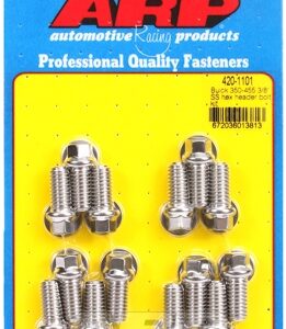 "buick 350 455 3/8"" ss hex header bolt kit"