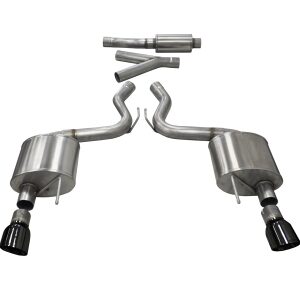 corsa cat back 3.0" dual rear single 4.5" mustang 2.3 15 22