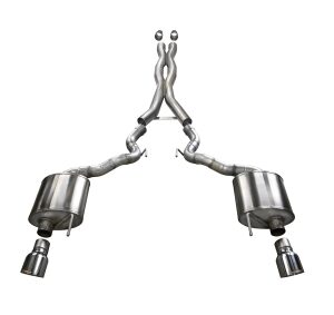 corsa cat back 3.0" dual rear single 4.5" mustang 5.0 15 17