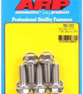 m10 x 1.25 x 25 hex ss bolts (5pcs)