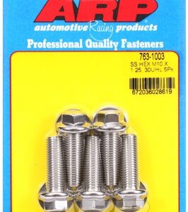 m10 x 1.25 x 30 hex ss bolts (5pcs)