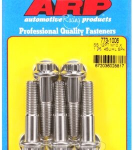 m10 x 1.25 x 45 12pt ss bolts (5pcs)