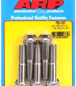 m10 x 1.25 x 50 hex ss bolts (5pcs)