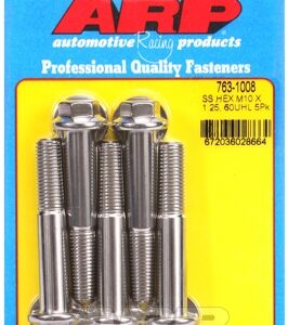 m10 x 1.25 x 60 hex ss bolts (5pcs)