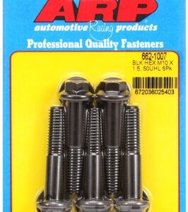 m10 x 1.50 x 50 hex black oxide bolts (5pcs)