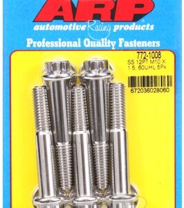m10 x 1.50 x 60 12pt ss bolts (5pcs)
