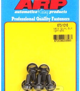 m6 x 1.00 x 12 12pt black oxide bolts (5pcs)
