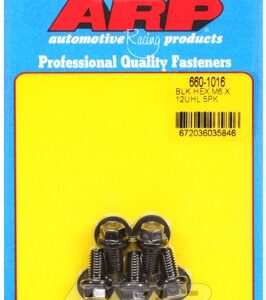 m6 x 1.00 x 12 hex black oxide bolts (5pcs)
