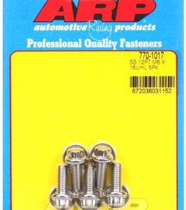 m6 x 1.00 x 16 12pt ss bolts (5pcs)