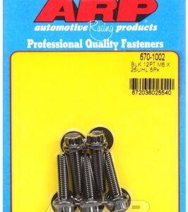 m6 x 1.00 x 25 12pt black oxide bolts (5pcs)