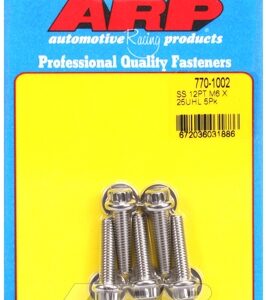 m6 x 1.00 x 25 12pt ss bolts (5pcs)