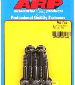 m6 x 1.00 x 35 hex black oxide bolts (5pcs)