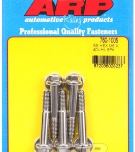 m6 x 1.00 x 40 hex ss bolts (5pcs)