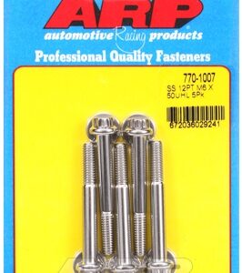 m6 x 1.00 x 50 12pt ss bolts (5pcs)