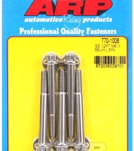 m6 x 1.00 x 55 12pt ss bolts (5pcs)
