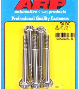 m6 x 1.00 x 60 12pt ss bolts (5pcs)