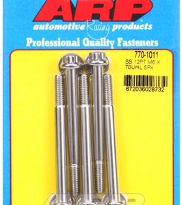 m6 x 1.00 x 70 12pt ss bolts (5pcs)