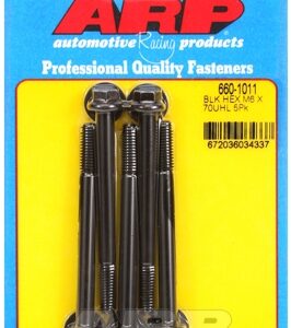 m6 x 1.00 x 70 hex black oxide bolts (5pcs)