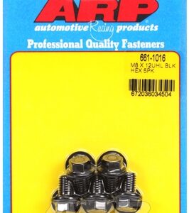 m8 x 1.25 x 12 hex black oxide bolts (5pcs)