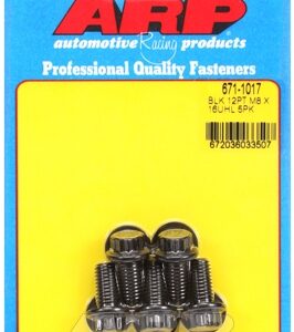 m8 x 1.25 x 16 12pt black oxide bolts (5pcs)