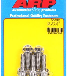 m8 x 1.25 x 25 12pt ss bolts (5pcs)