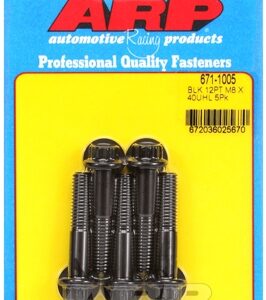 m8 x 1.25 x 40 12pt black oxide bolts (5pcs)