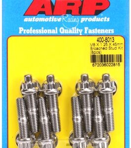m8 x 1.25 x 45mm broached stud kit 8pcs