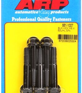 m8 x 1.25 x 50 hex black oxide bolts (5pcs)