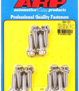 sbc geniii/ls 1/4 flange ss 12pt header bolt kit