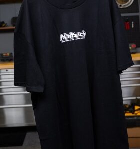 haltech new classic tee black with white logo 3xl
