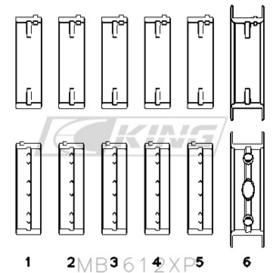 king main bearing shell ford/volvo 2.5l 5 cyl